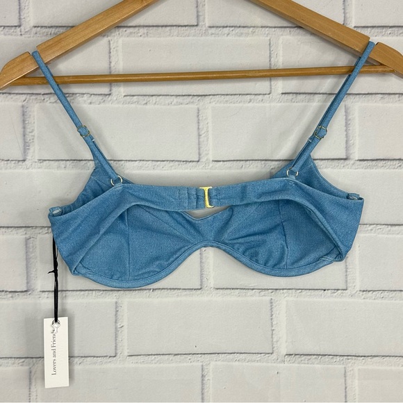 Lovers and Friends denim like bikini top size medium - Picture 3 of 8